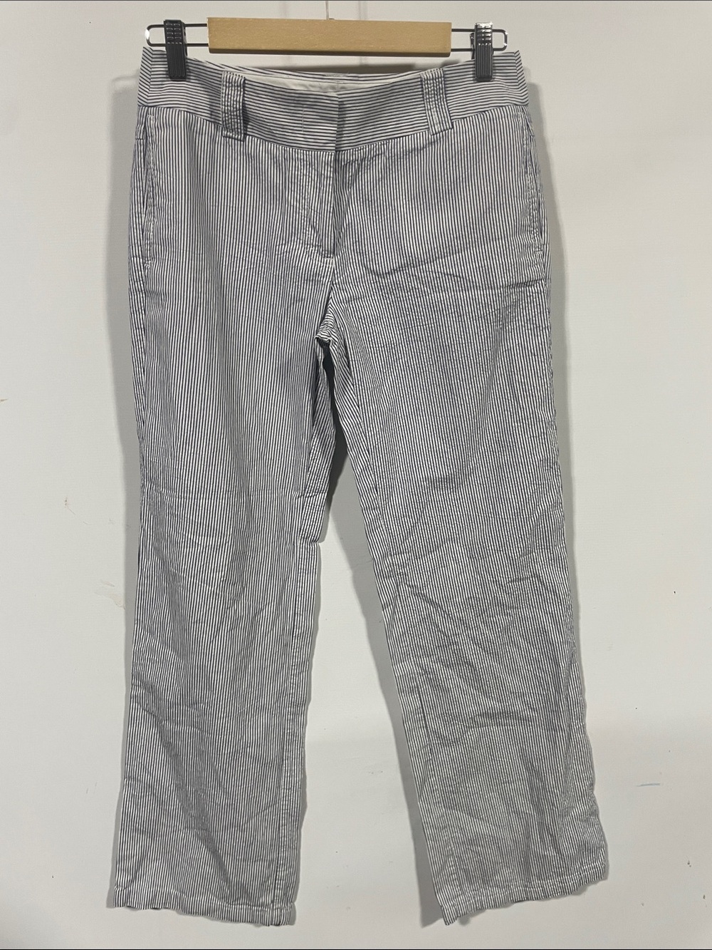 Striped Lightweight Casual Pants - Blue & White